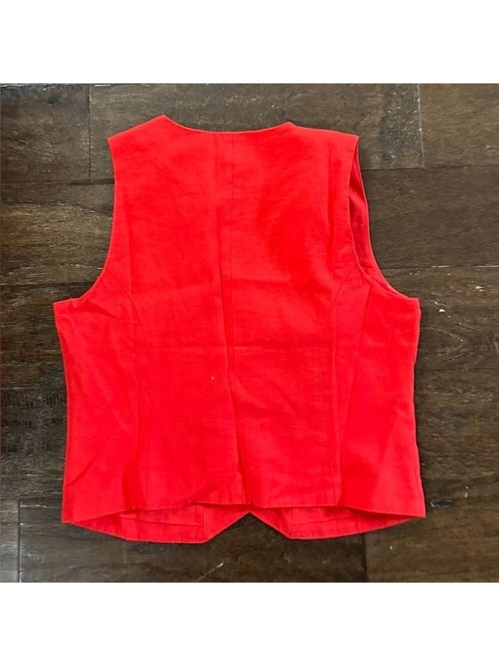 J.Crew-Button-front linen-blend vest, red size 6-NWT - Picture 3 of 15